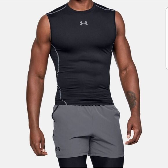 Under Armour Compression Heatgear Men's Dark Gray Sleeveless Tank L. - Picture 1 of 10